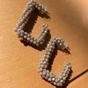 Elegant Beaded Hoop Earrings